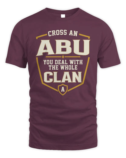 ABU NT1-K008 Cross A/An NAME, You Deal With the Whole Clan | Personalized Vintage T-Shirt - Unisex Standard T-Shirt - Maroon