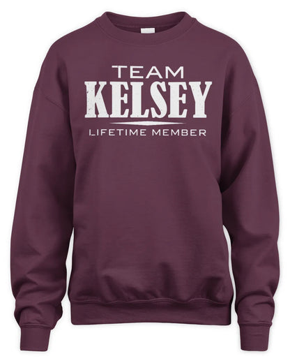 KELSEY BL62-K4-128 - Personalized “Team NAME Lifetime Member” - Unisex Sweatshirt - Maroon