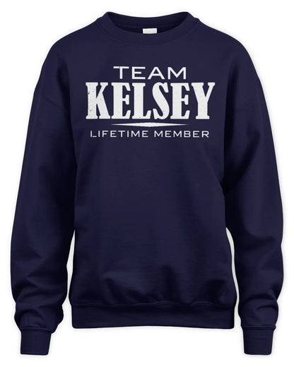 KELSEY BL62-K4-128 - Personalized “Team NAME Lifetime Member” - Unisex Sweatshirt - Navy
