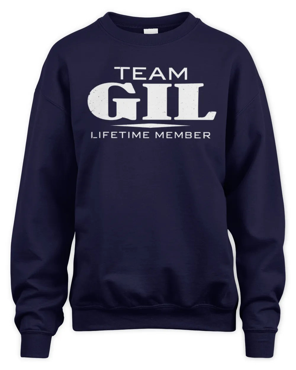 GIL BL62-K4-128 - Personalized “Team NAME Lifetime Member” - Unisex Sweatshirt - Navy