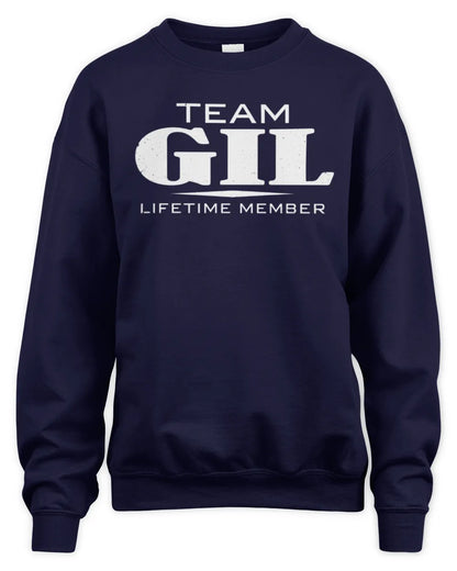 GIL BL62-K4-128 - Personalized “Team NAME Lifetime Member” - Unisex Sweatshirt - Navy
