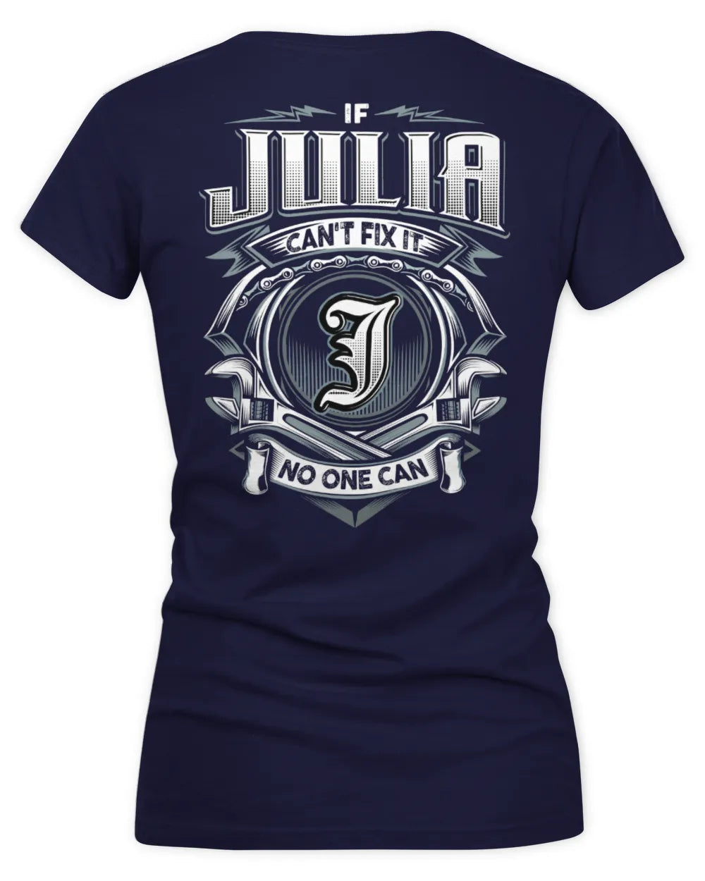 JULIA AP81-K4-626 - Personalized Ahmed Quote Apparel “If Ahmed Can't Fix It, No One Can” - Women's V-Neck T-Shirt - Navy