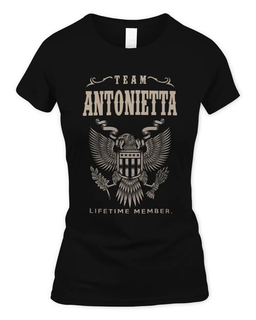 ANTONIETTA TP06-K82 – Personalized Classic Style Apparel “Team NAME Lifetime Member” - Women's Standard T-Shirt - Black
