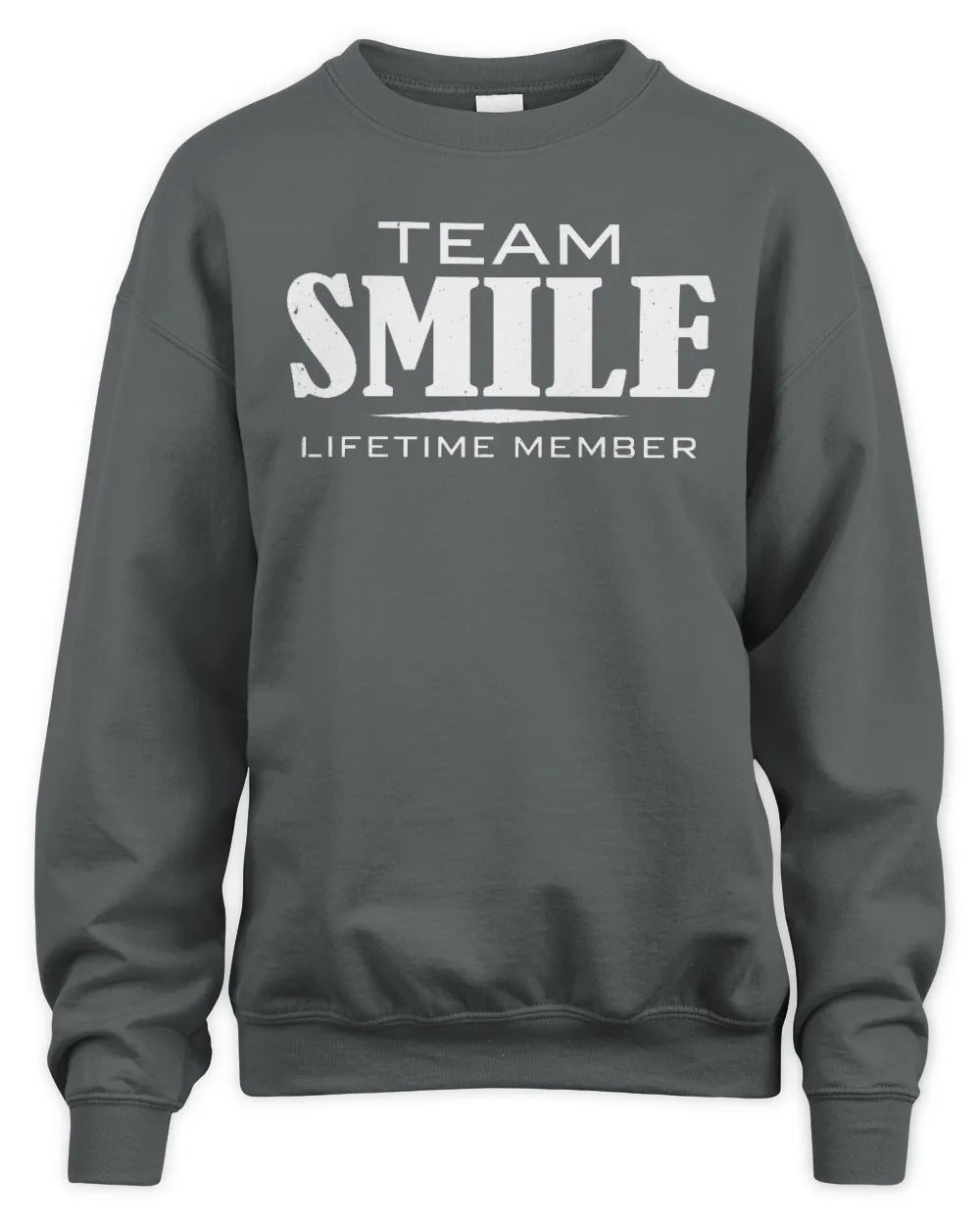SMILE BL62-K4-128 - Personalized “Team NAME Lifetime Member” - Unisex Sweatshirt - Charcoal