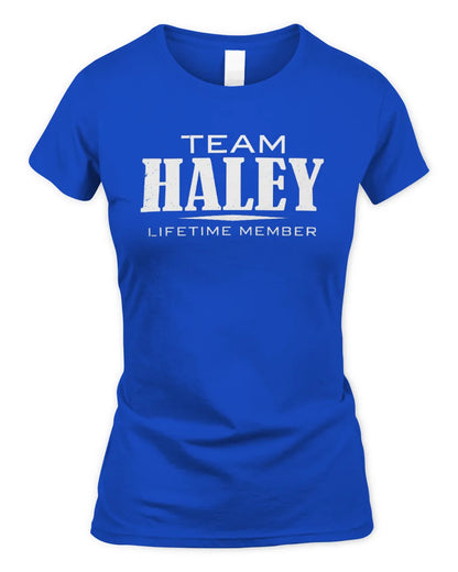 HALEY BL62-K4-128 - Personalized “Team NAME Lifetime Member” - Women's Standard T-Shirt - Royal