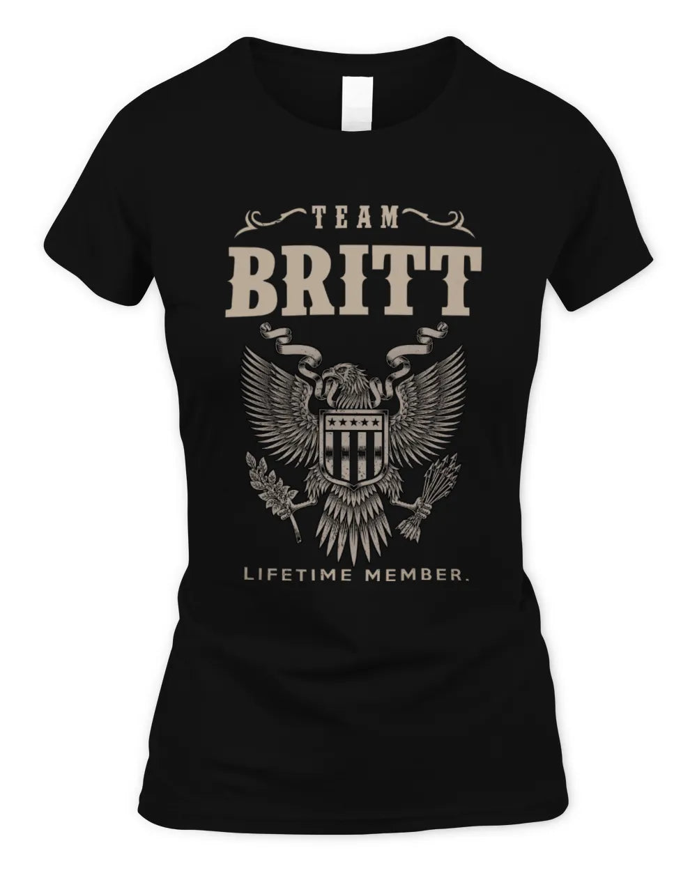 BRITT TP06-K82 – Personalized Classic Style Apparel “Team NAME Lifetime Member” - Women's Standard T-Shirt - Black