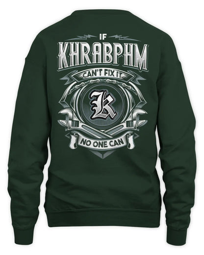 KHRABPHM AP81-K4-626 - Personalized Ahmed Quote Apparel “If Ahmed Can't Fix It, No One Can” - Unisex Sweatshirt - Forest Green