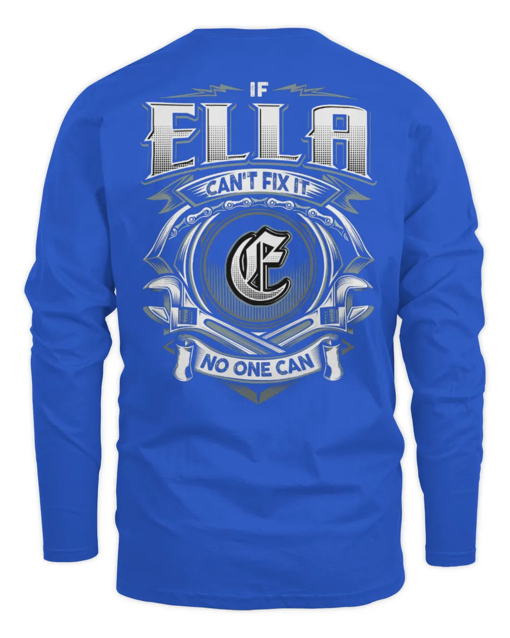 ELLA AP81-K4-626 - Personalized Ahmed Quote Apparel “If Ahmed Can't Fix It, No One Can” - Men's Long Sleeved T-Shirt - Royal