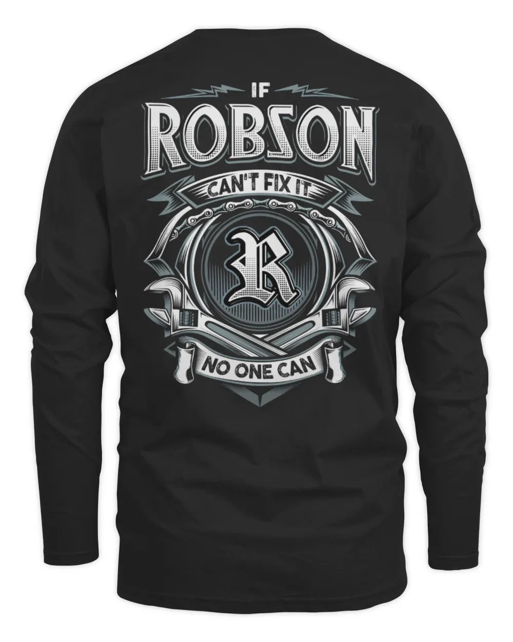 ROBSON AP81-K4-626 - Personalized Ahmed Quote Apparel “If Ahmed Can't Fix It, No One Can” - Men's Long Sleeved T-Shirt - Black