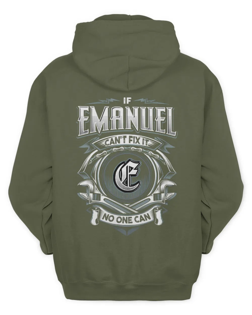 EMANUEL AP81-K4-626 - Personalized Ahmed Quote Apparel “If Ahmed Can't Fix It, No One Can” - Unisex Hoodie - Military Green