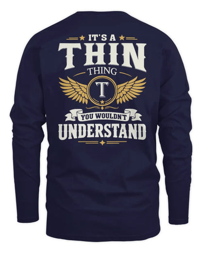 THIN KT06-M008 It’s a [NAME] Thing – You Wouldn’t Understand | Personalized Vintage T-Shirt - Men's Long Sleeved T-Shirt - Navy