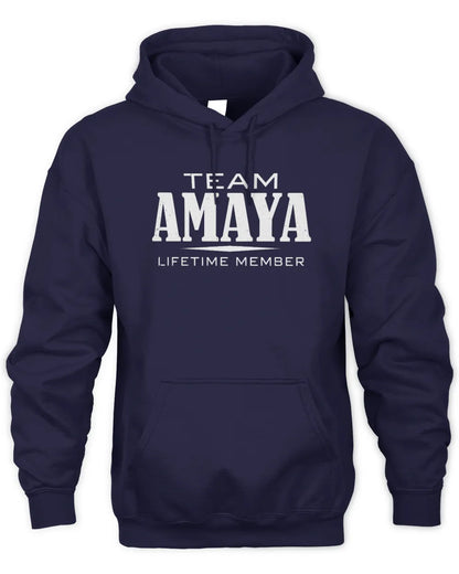AMAYA BL62-K4-128 - Personalized “Team NAME Lifetime Member” - Unisex Hoodie - Navy