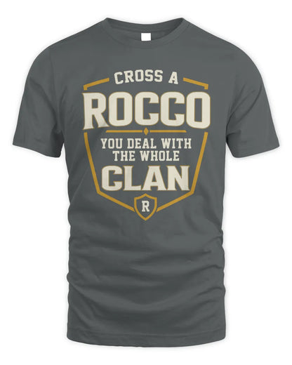 ROCCO NT1-K008 Cross A/An NAME, You Deal With the Whole Clan | Personalized Vintage T-Shirt - Unisex Standard T-Shirt - Charcoal