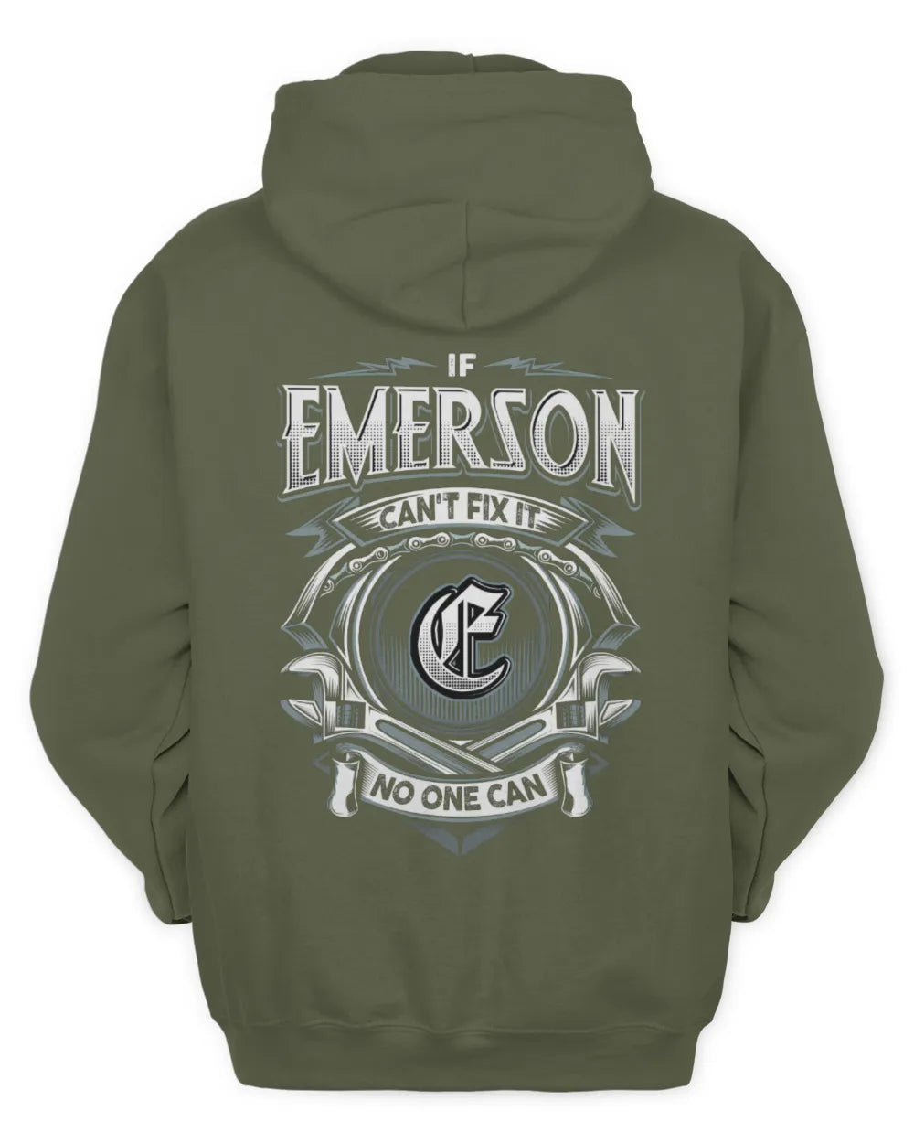 EMERSON AP81-K4-626 - Personalized Ahmed Quote Apparel “If Ahmed Can't Fix It, No One Can” - Unisex Hoodie - Military Green