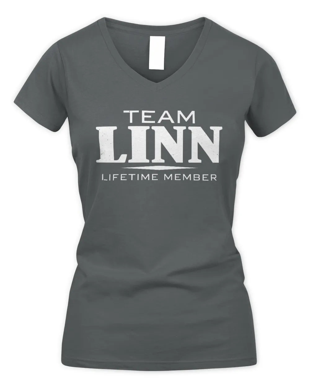 LINN BL62-K4-128 - Personalized “Team NAME Lifetime Member” - Women's V-Neck T-Shirt - Charcoal