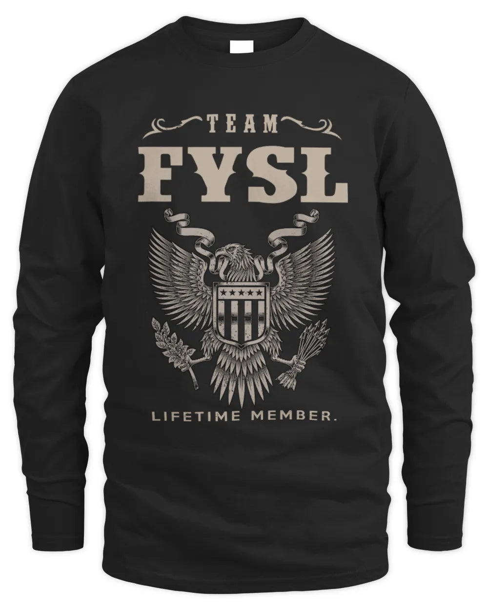FYSL TP06-K82 – Personalized Classic Style Apparel “Team NAME Lifetime Member” - Men's Long Sleeved T-Shirt - Black