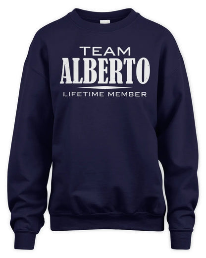 ALBERTO BL62-K4-128 - Personalized “Team NAME Lifetime Member” - Unisex Sweatshirt - Navy