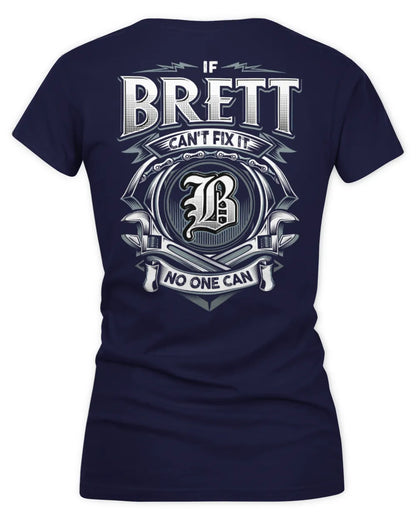 BRETT AP81-K4-626 - Personalized Ahmed Quote Apparel “If Ahmed Can't Fix It, No One Can” - Women's V-Neck T-Shirt - Navy
