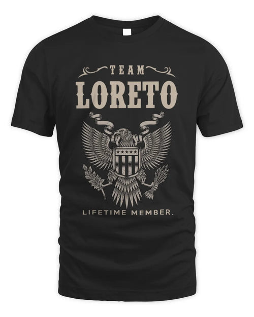 LORETO TP06-K82 – Personalized Classic Style Apparel “Team NAME Lifetime Member” - Unisex Standard T-Shirt - Black