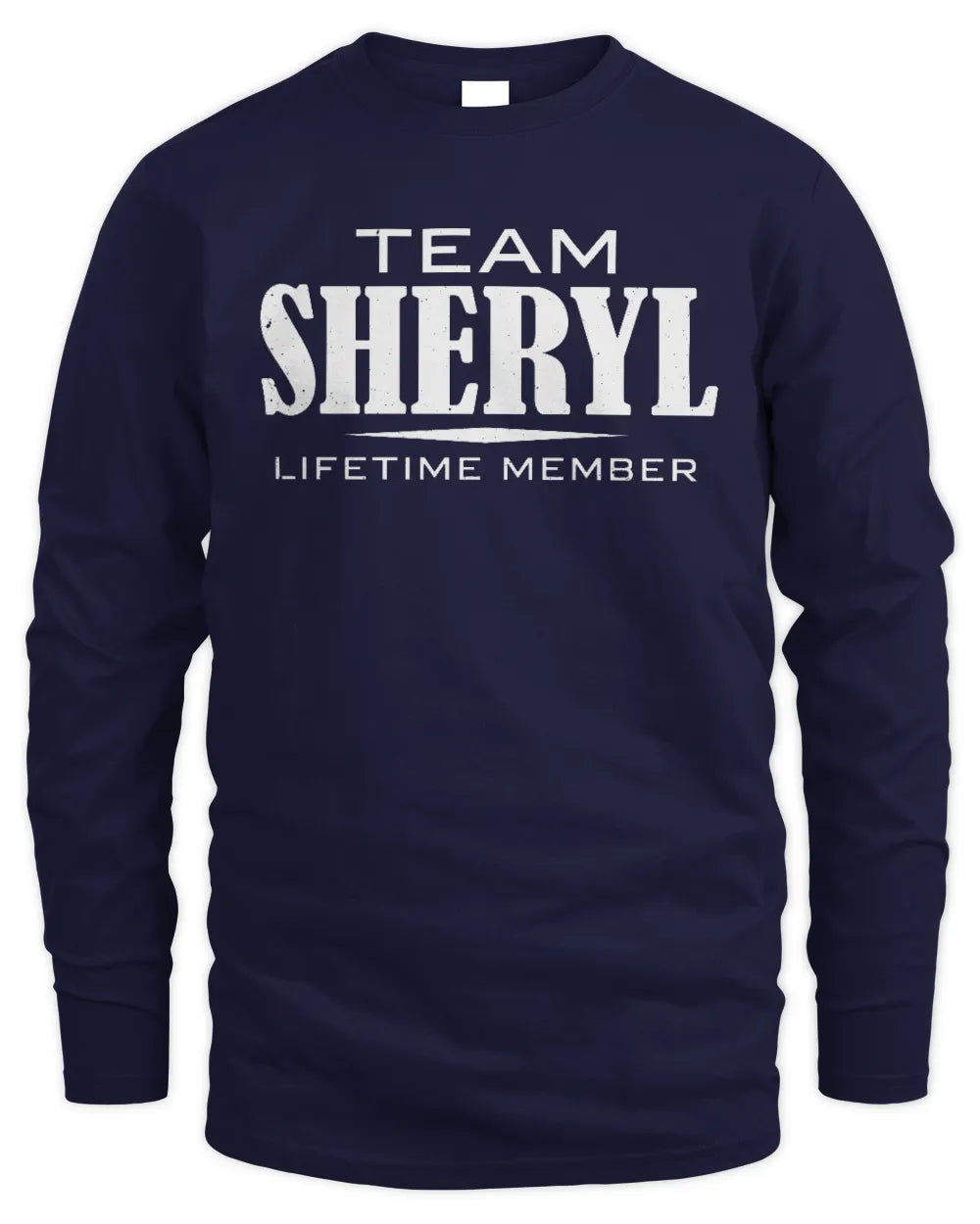 SHERYL BL62-K4-128 - Personalized “Team NAME Lifetime Member” - Men's Long Sleeved T-Shirt - Navy