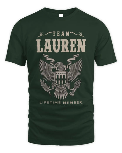 LAUREN TP06-K82 – Personalized Classic Style Apparel “Team NAME Lifetime Member” - Unisex Standard T-Shirt - Forest Green