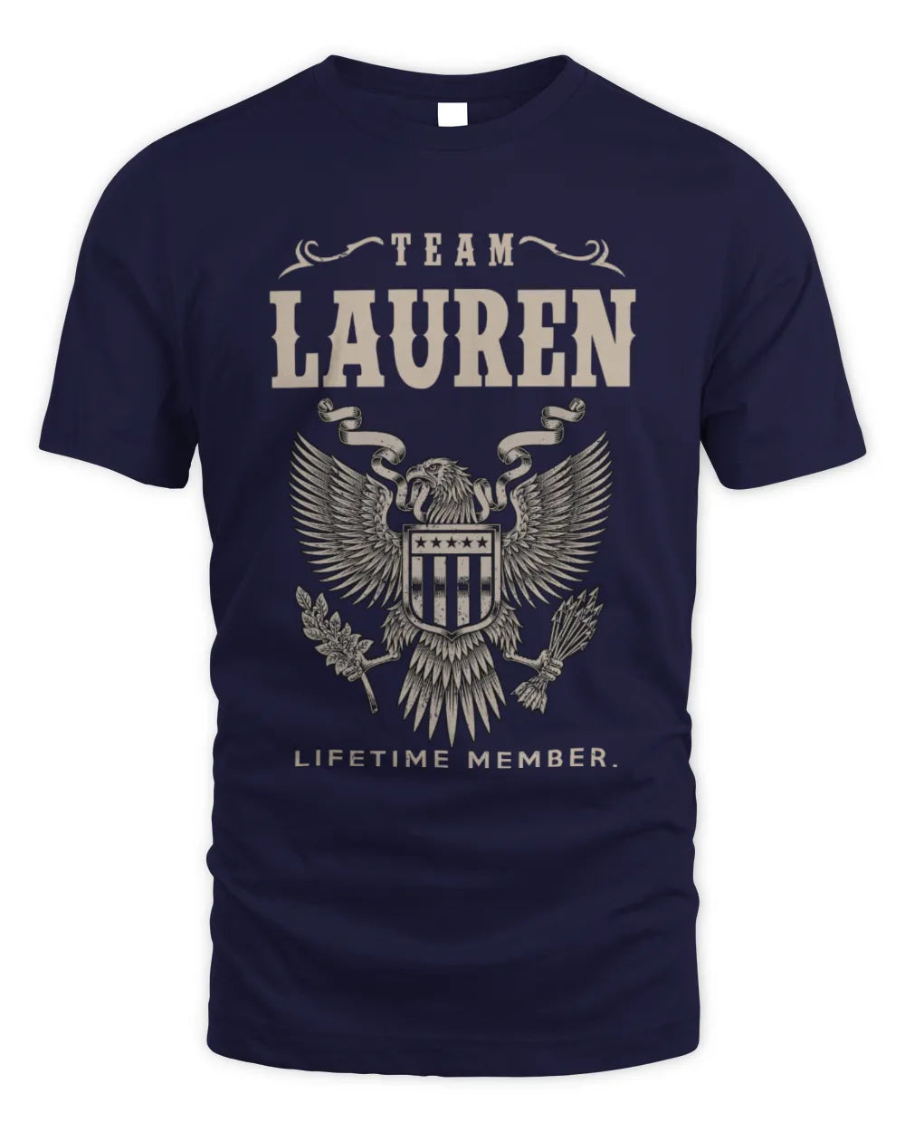LAUREN TP06-K82 – Personalized Classic Style Apparel “Team NAME Lifetime Member” - Unisex Standard T-Shirt - Navy