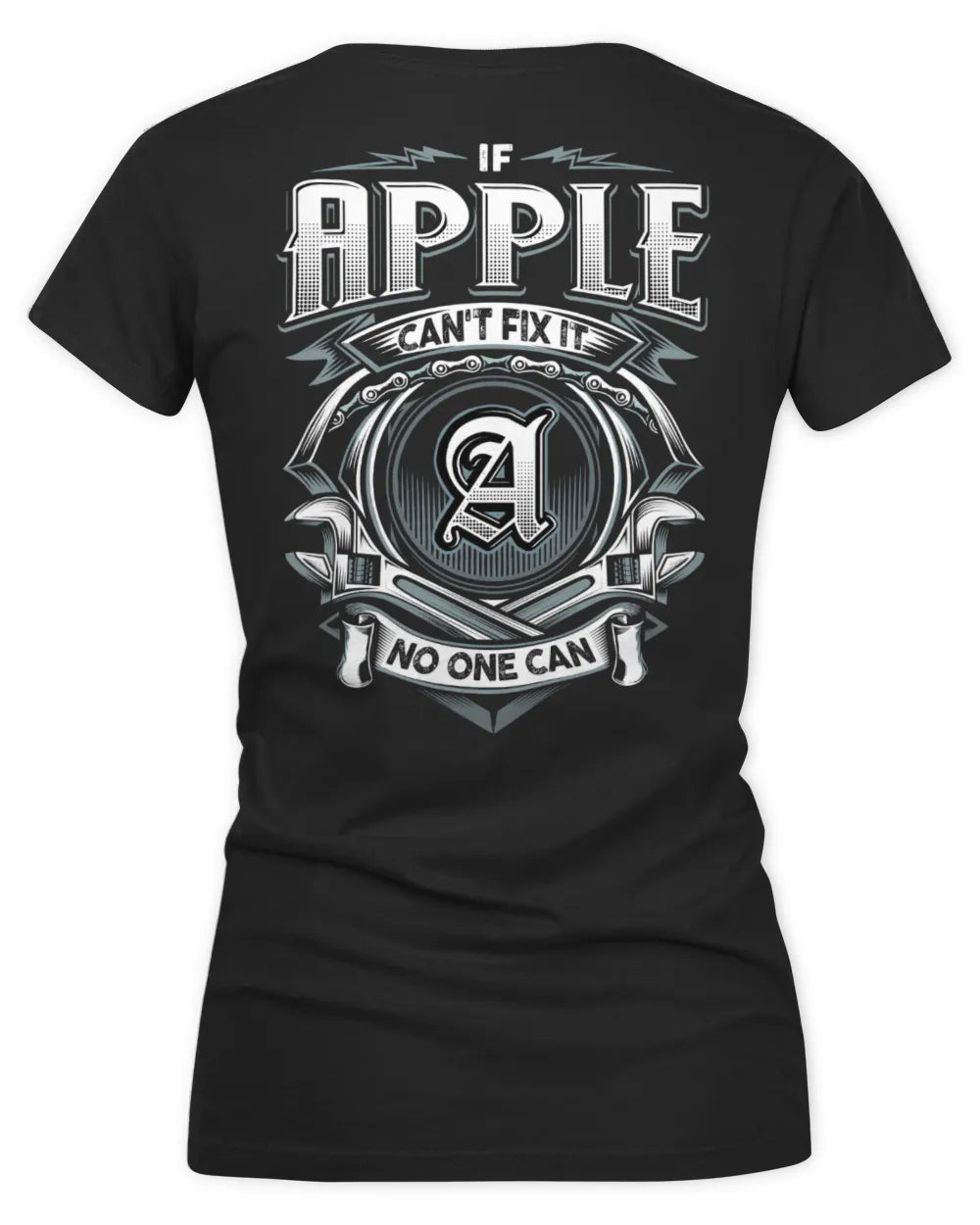 APPLE AP81-K4-626 - Personalized Ahmed Quote Apparel “If Ahmed Can't Fix It, No One Can” - Women's V-Neck T-Shirt - Black