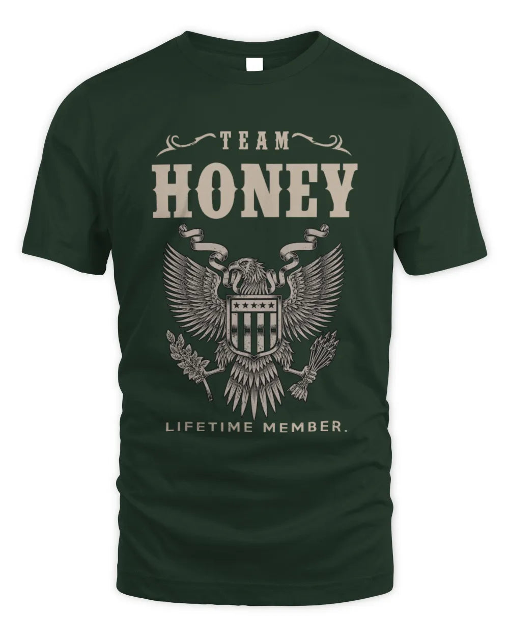 HONEY TP06-K82 – Personalized Classic Style Apparel “Team NAME Lifetime Member” - Unisex Standard T-Shirt - Forest Green