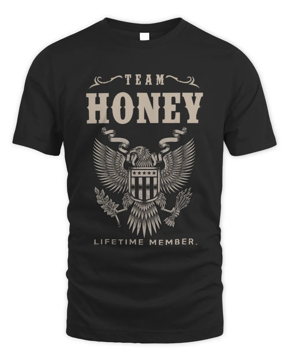HONEY TP06-K82 – Personalized Classic Style Apparel “Team NAME Lifetime Member” - Unisex Standard T-Shirt - Black