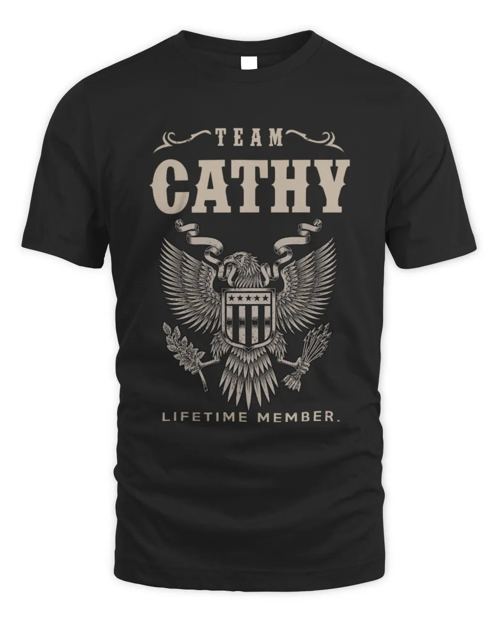 CATHY TP06-K82 – Personalized Classic Style Apparel “Team NAME Lifetime Member” - Unisex Standard T-Shirt - Black