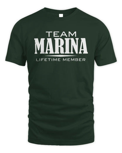 MARINA BL62-K4-128 - Personalized “Team NAME Lifetime Member” - Unisex Standard T-Shirt - Forest Green