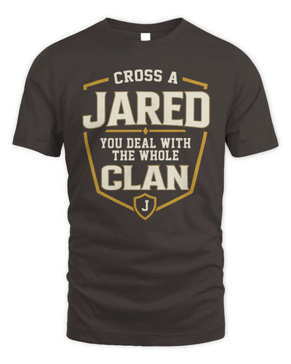 JARED NT1-K008 Cross A/An NAME, You Deal With the Whole Clan | Personalized Vintage T-Shirt - Unisex Standard T-Shirt - Dark Chocolate