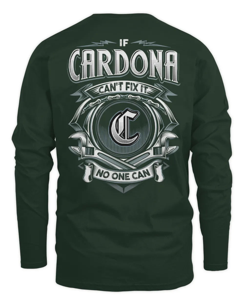 CARDONA AP81-K4-626 - Personalized Ahmed Quote Apparel “If Ahmed Can't Fix It, No One Can” - Men's Long Sleeved T-Shirt - Forest Green