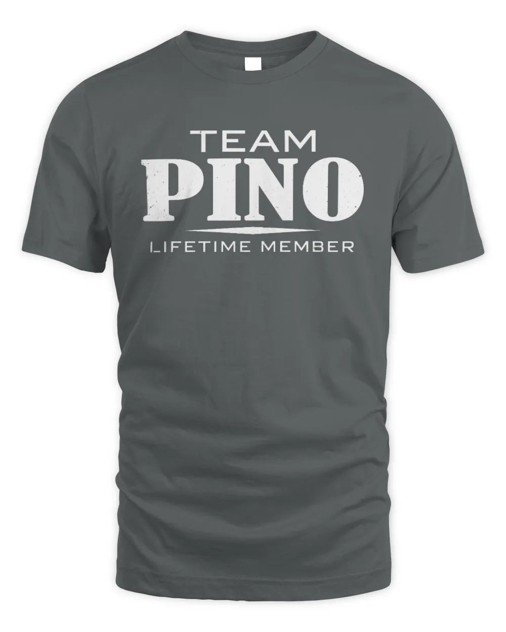 PINO BL62-K4-128 - Personalized “Team NAME Lifetime Member” - Unisex Standard T-Shirt - Charcoal