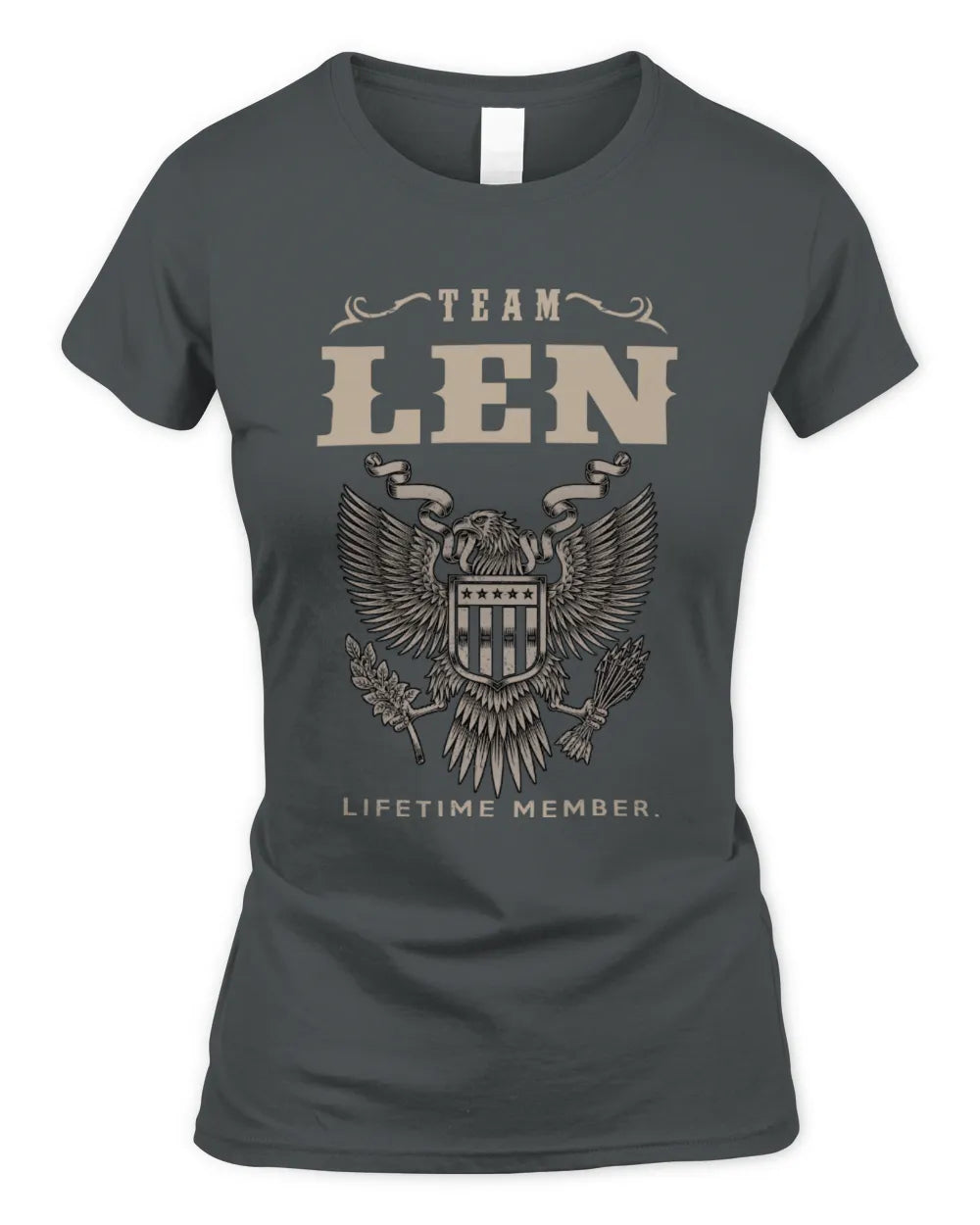 LEN TP06-K82 – Personalized Classic Style Apparel “Team NAME Lifetime Member” - Women's Standard T-Shirt - Charcoal