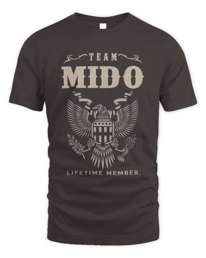 MIDO TP06-K82 – Personalized Classic Style Apparel “Team NAME Lifetime Member” - Unisex Standard T-Shirt - Dark Chocolate