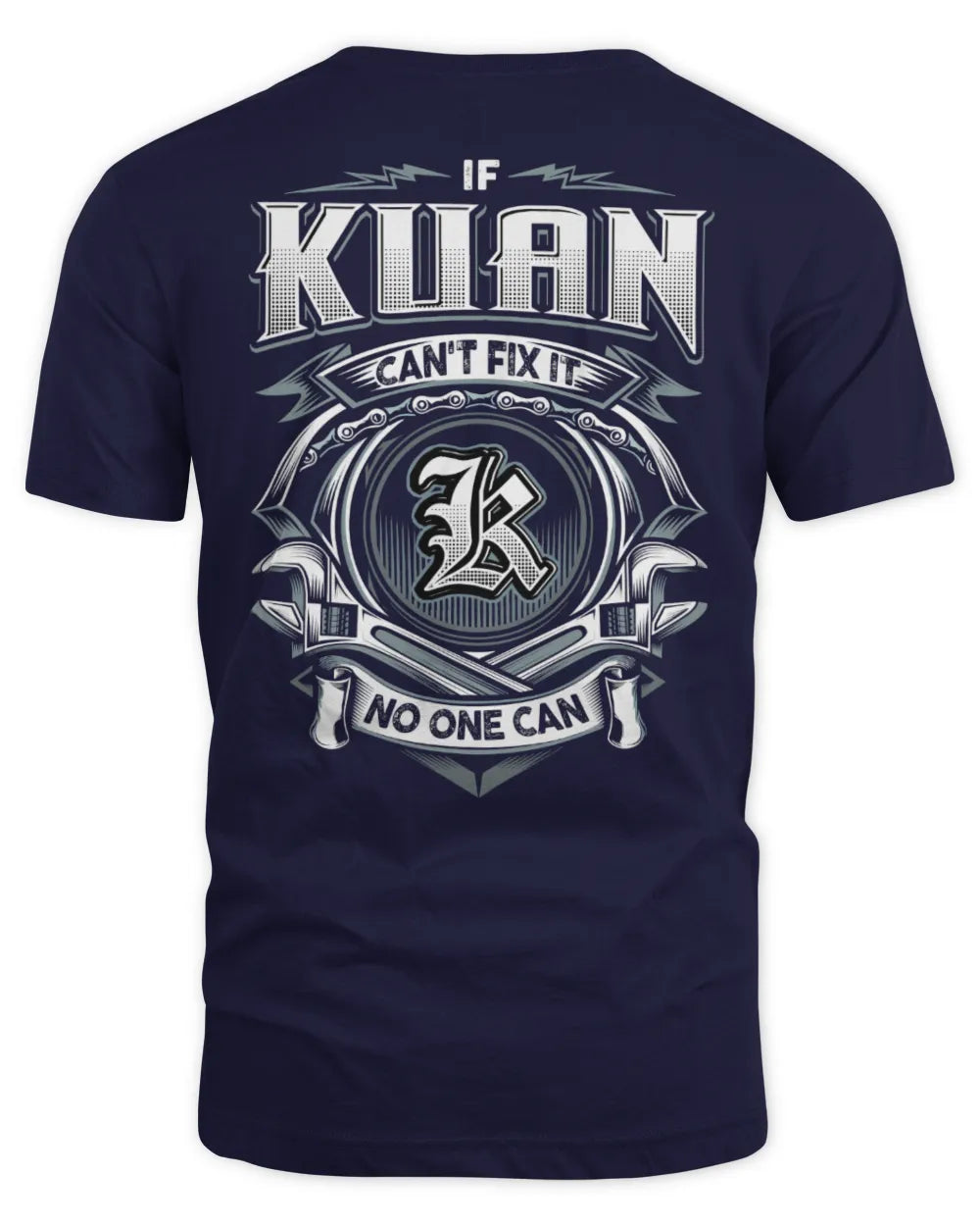 KUAN AP81-K4-626 - Personalized Ahmed Quote Apparel “If Ahmed Can't Fix It, No One Can” - Unisex Standard T-Shirt - Navy