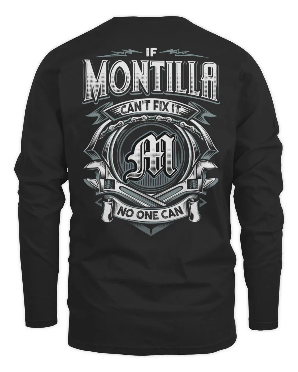 MONTILLA AP81-K4-626 - Personalized Ahmed Quote Apparel “If Ahmed Can't Fix It, No One Can” - Men's Long Sleeved T-Shirt - Black