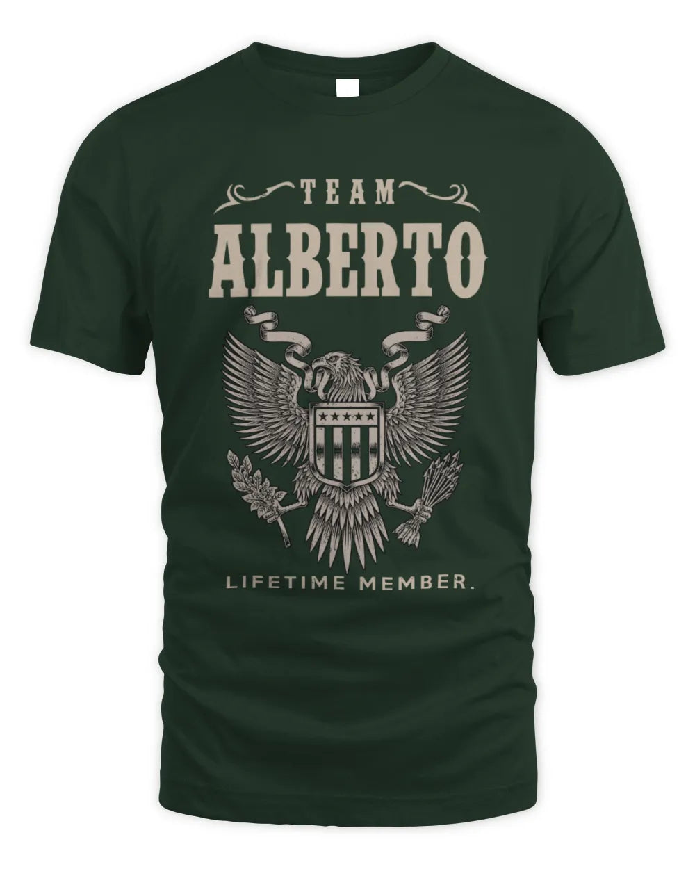ALBERTO TP06-K82 – Personalized Classic Style Apparel “Team NAME Lifetime Member” - Unisex Standard T-Shirt - Forest Green
