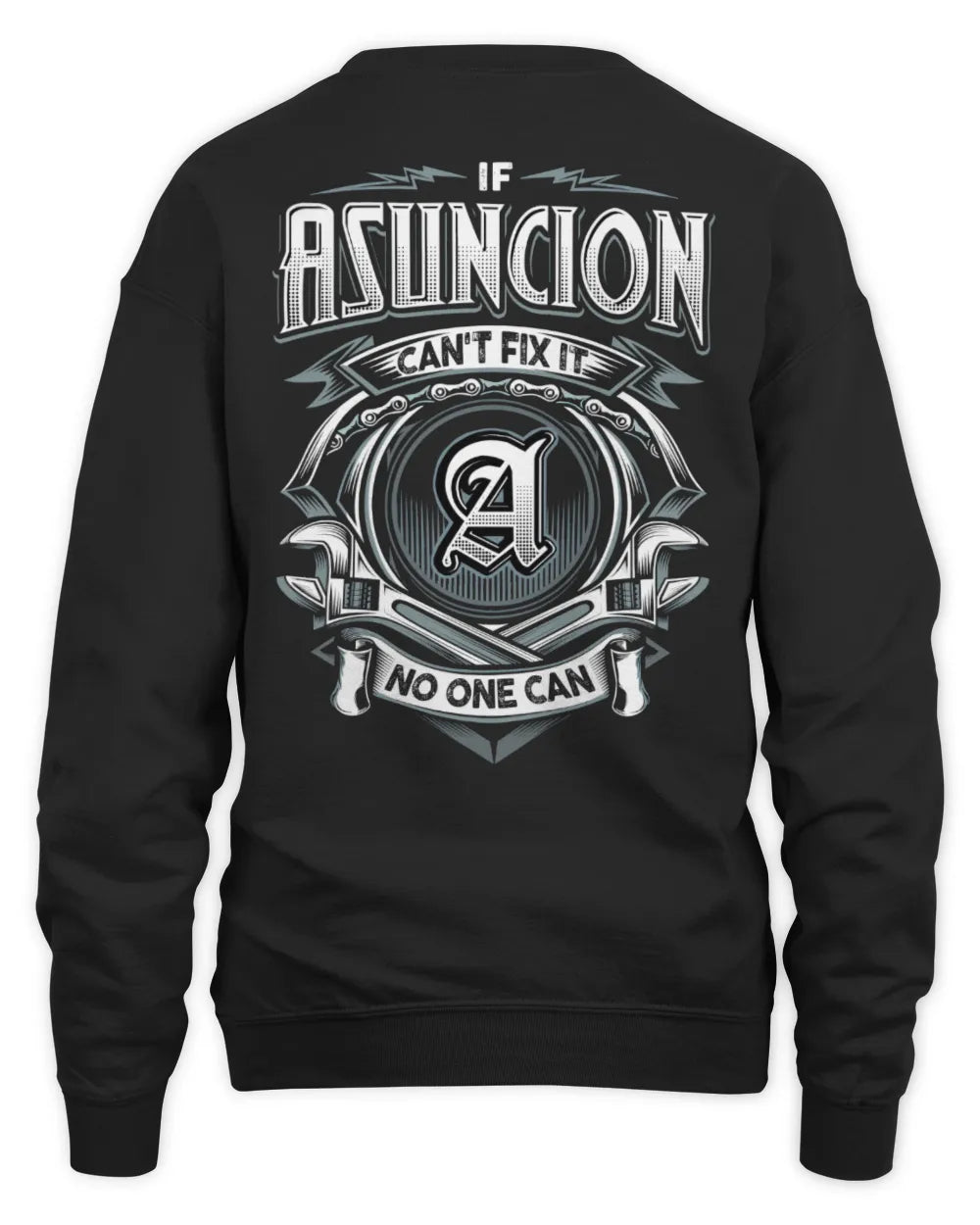 ASUNCION AP81-K4-626 - Personalized Ahmed Quote Apparel “If Ahmed Can't Fix It, No One Can” - Unisex Sweatshirt - Black