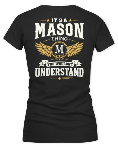 MASON KT06-M008 It’s a [NAME] Thing – You Wouldn’t Understand | Personalized Vintage T-Shirt - Women's V-Neck T-Shirt - Black