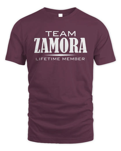 ZAMORA BL62-K4-128 - Personalized “Team NAME Lifetime Member” - Unisex Standard T-Shirt - Maroon