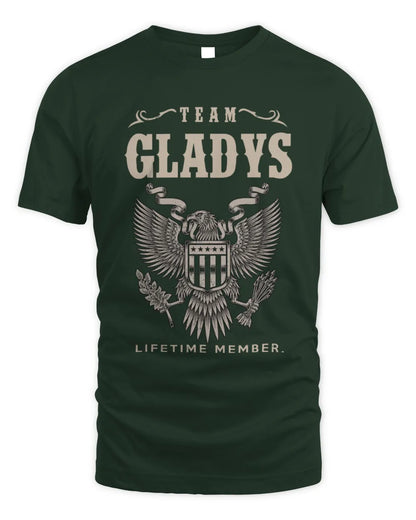 GLADYS TP06-K82 – Personalized Classic Style Apparel “Team NAME Lifetime Member” - Unisex Standard T-Shirt - Forest Green