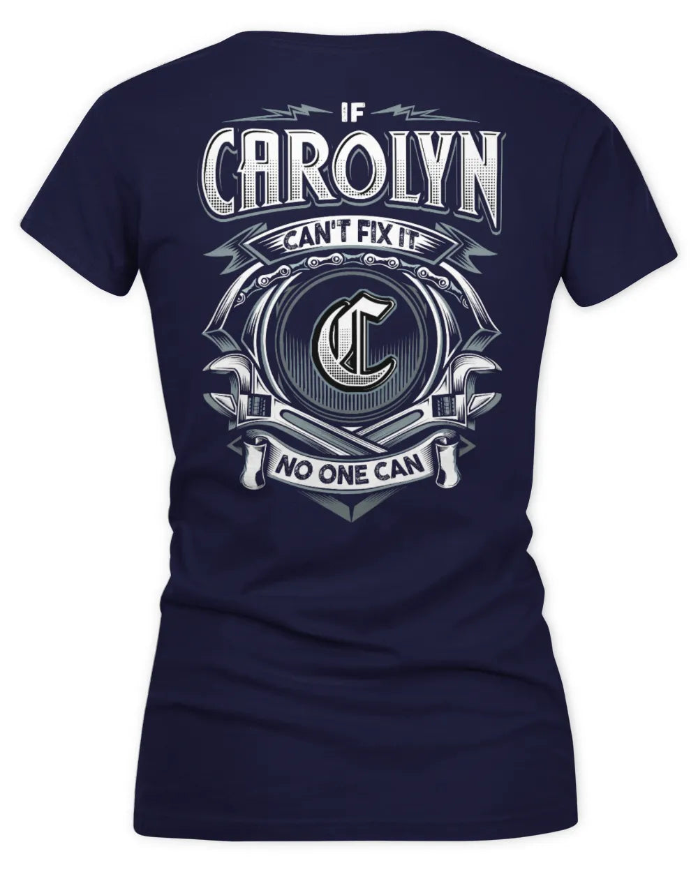 CAROLYN AP81-K4-626 - Personalized Ahmed Quote Apparel “If Ahmed Can't Fix It, No One Can” - Women's V-Neck T-Shirt - Navy