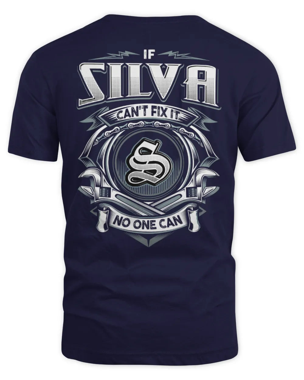 SILVA AP81-K4-626 - Personalized Ahmed Quote Apparel “If Ahmed Can't Fix It, No One Can” - Unisex Standard T-Shirt - Navy