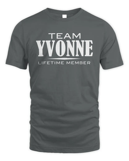 YVONNE BL62-K4-128 - Personalized “Team NAME Lifetime Member” - Unisex Standard T-Shirt - Charcoal