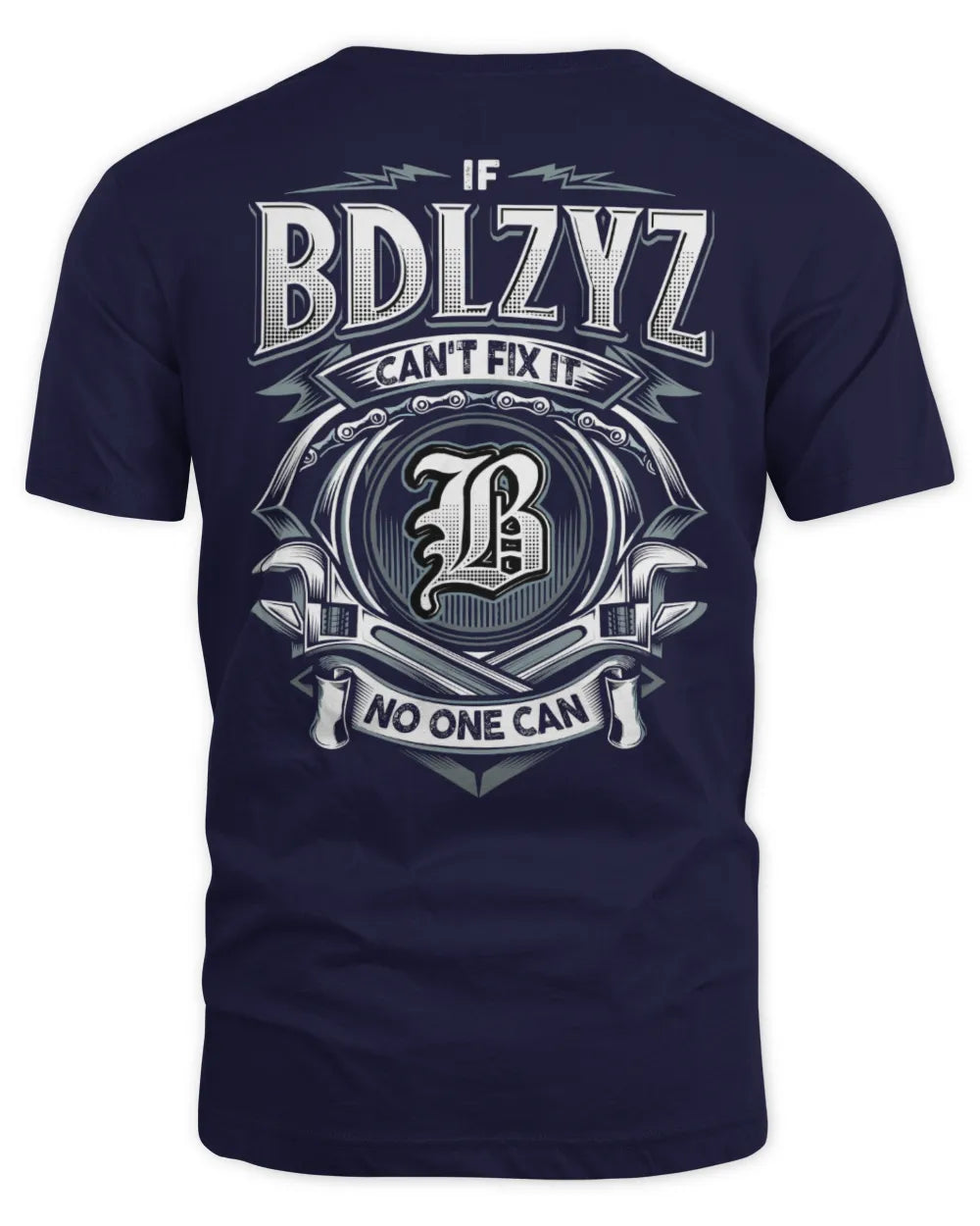 BDLZYZ AP81-K4-626 - Personalized Ahmed Quote Apparel “If Ahmed Can't Fix It, No One Can” - Unisex Standard T-Shirt - Navy