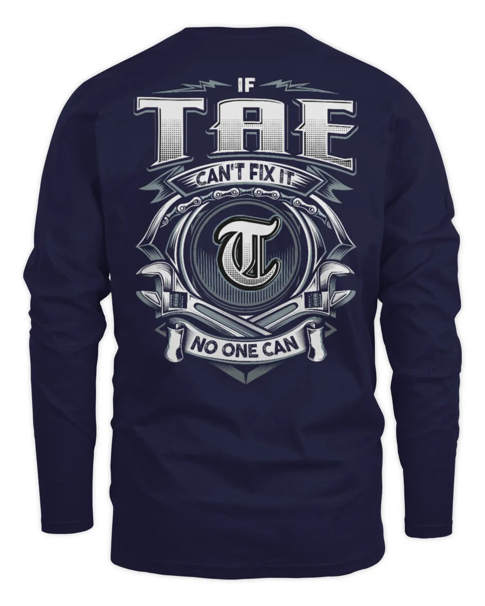 TAE AP81-K4-626 - Personalized Ahmed Quote Apparel “If Ahmed Can't Fix It, No One Can” - Men's Long Sleeved T-Shirt - Navy