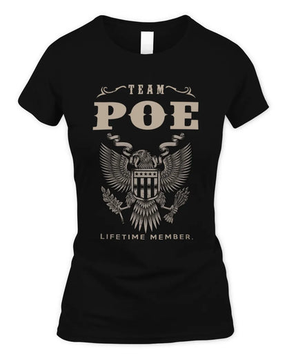 POE TP06-K82 – Personalized Classic Style Apparel “Team NAME Lifetime Member” - Women's Standard T-Shirt - Black