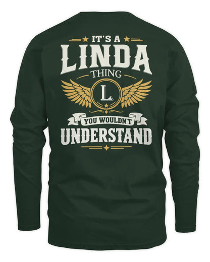 LINDA KT06-M008 It’s a [NAME] Thing – You Wouldn’t Understand | Personalized Vintage T-Shirt - Men's Long Sleeved T-Shirt - Forest Green